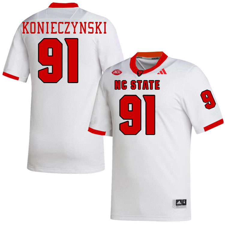 NC State Wolfpack #91 Nick Konieczynski College Football Jerseys,Uniforms-White